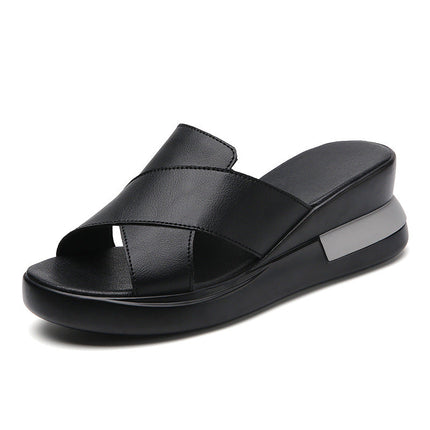 Sandalias de Plataforma de Cuero