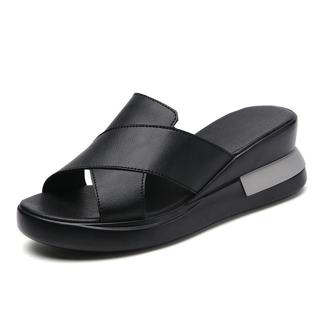Sandalias de Plataforma de Cuero