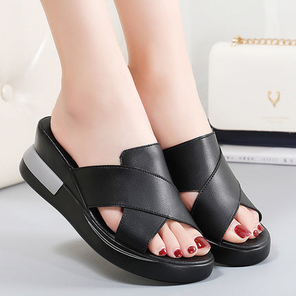 Sandalias de Plataforma de Cuero