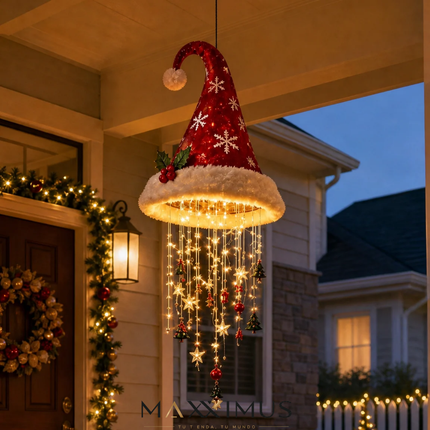Lámpara Colgante Gorro de Papá Noel con Luces LED — Promoción Anticipada de Navidad: Llevá 3 y Pagá 1