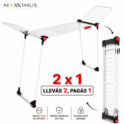 Tendedero Extensible 2x1 | Hasta 30 Metros de Secado