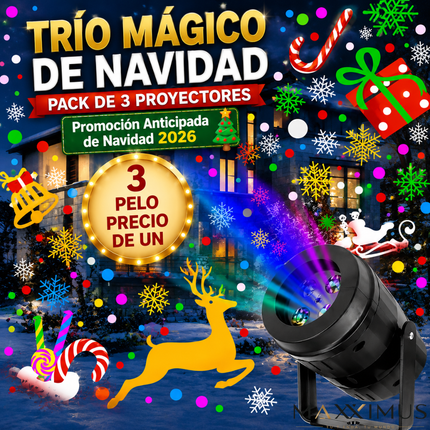 TRÍO MÁGICO DE NAVIDAD – PACK DE 3 PROYECTORES | Promoción Anticipada de Navidad 2026