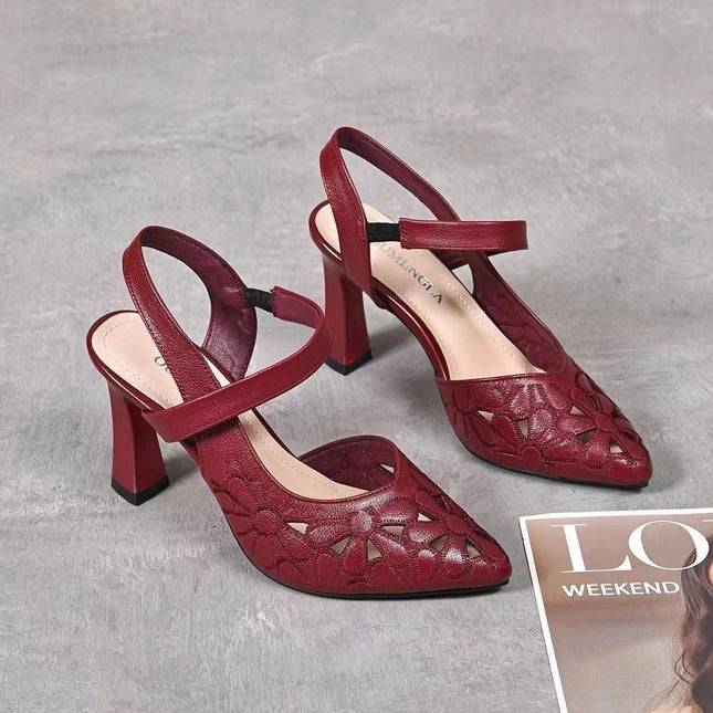 Zapatos de Taco Alto con Diseño Calado