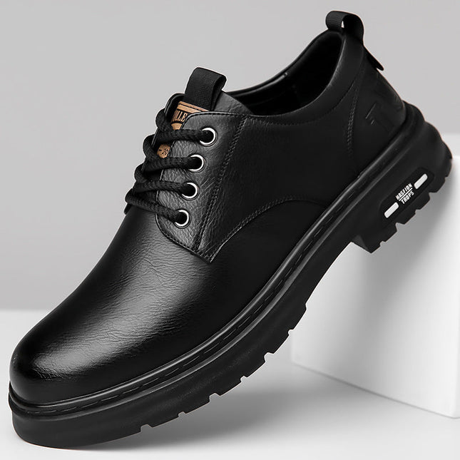 Botas para Hombre de Estilo Inglés, Negras, de Caña Media, Versátiles y Modernas