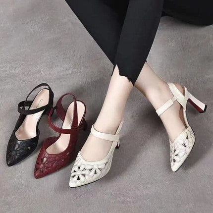 Zapatos de Taco Alto con Diseño Calado