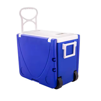Caja refrigeradora de 28L, mesa y silla portátiles de plástico para pícnic al aire libre con incubadora, mesa móvil plegable para exteriores